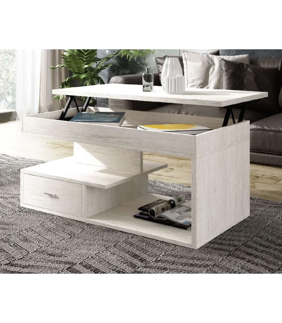 Mesa centro elevable Puebla en varios colores. 50 cm(alto)100 cm(ancho)50 cm(largo)