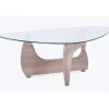 Mesa centro Leyna para salón acabado roble y cristal 40 cm(alto)110 cm(ancho)70 cm(largo)