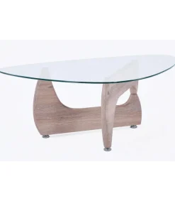 Mesa centro Leyna para salón acabado roble y cristal 40 cm(alto)110 cm(ancho)70 cm(largo)