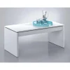 Mesa centro Lucar elevable en acabado blanco brillo 43/52 cm(alto)102 cm(ancho)50 cm(largo)