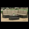 Mesa centro para terraza jardín Arizona medula sintética marrón.