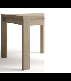 Mesa comedor extensible acabado roble sable, 76 cm(alto)90-180 cm(ancho)90 cm(largo)