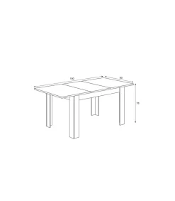 Mesa comedor extensible Paris en color blanco artik 78 cm(alto)140-190 cm(ancho)90 cm(largo)