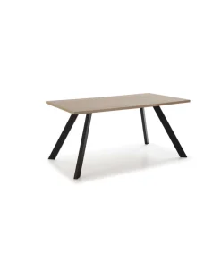Mesa comedor rectangular ADRIAN acabado bocamina/natural, 78.5cm(alto) 160cm(ancho) 90cm(largo)