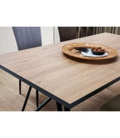 Mesa comedor rectangular DANIEL en acabado bocamina/negro, 76cm(alto) 180cm(ancho) 90cm(largo)