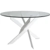 Mesa comedor redonda Rota acabado blanco, 120 cm(ancho) 76 cm(alto).