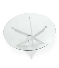 Mesa comedor redonda Rota acabado blanco, 120 cm(ancho) 76 cm(alto).