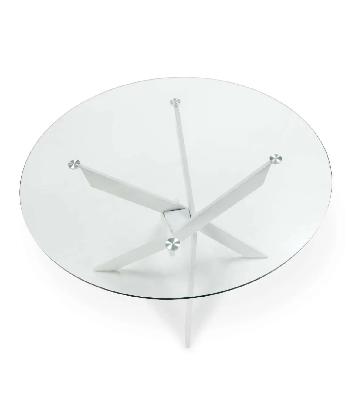 Mesa comedor redonda Rota acabado blanco, 120 cm(ancho) 76 cm(alto).