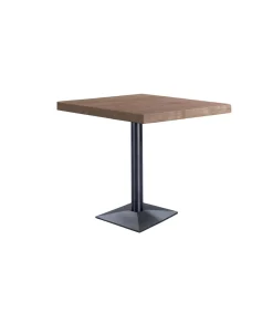 Mesa cuadrada Bar Moss acabado roble oscuro/negro, 74cm(alto) 60cm(ancho) 60cm(largo)