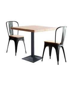 Mesa cuadrada Bar Moss acabado roble nordish/negro, 74cm(alto) 80cm(ancho) 80cm(largo)