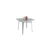 Mesa cuadrada para cocina o comedor acabado metal plata, 80cm(ancho) 75cm(alto) 80cm (largo)