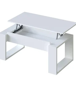 Mesa de centro Caspe elevable blanco Artik, 105cm (Ancho) x 55 cm (Fondo) x 45-54 cm (Alto)