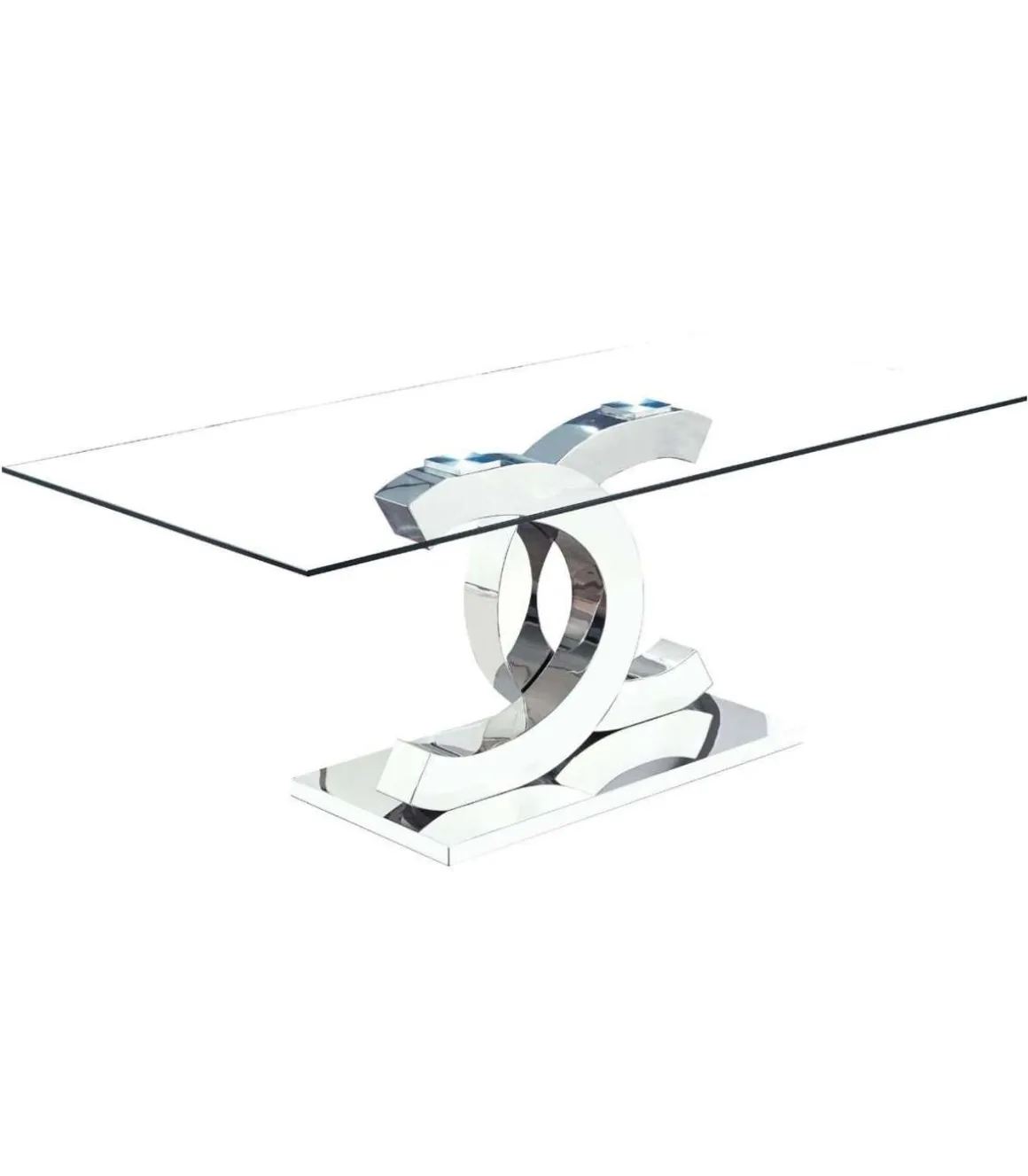 Mesa de centro Chanel en acero inoxidable, 45 cm(alto)110 cm(ancho)60 cm(largo)