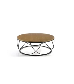 Mesa de centro Debora acabado roble, 80cm (diámetro) x 30 cm (alto)