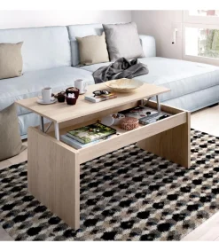 Mesa de centro elevable Carboneros en color natural 43 cm(alto)102 cm(ancho)50 cm(largo)