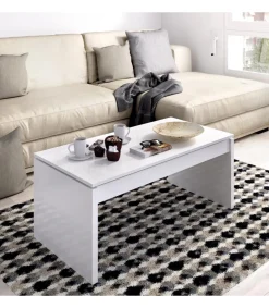 Mesa de centro elevable Carboneros en blanco 43 cm(alto)102 cm(ancho)50 cm(fondo)