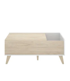 Mesa de centro elevable Cazalilla en natural/blanco, 41 cm(alto)99 cm(ancho)60 cm(largo)