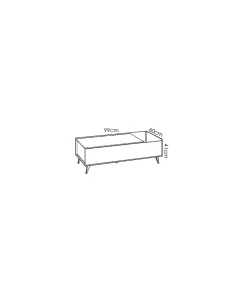 Mesa de centro elevable Cazalilla en natural/blanco, 41 cm(alto)99 cm(ancho)60 cm(largo)