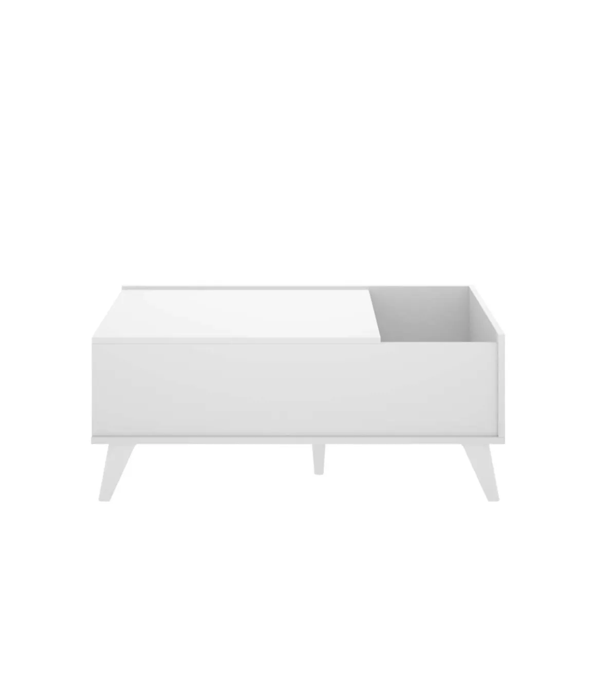 Mesa de centro elevable Cazalilla en blanco, 41cm(alto) 99cm(ancho) 60cm(largo)