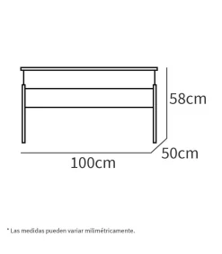 Mesa de centro Elevable Oslo acabado roble vega, 47-58 cm(alto)100 cm(ancho)50 cm(largo)