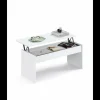 Mesa de centro Elevable Oslo acabado blanco, 47-58 cm(alto)100 cm(ancho)50 cm(largo)