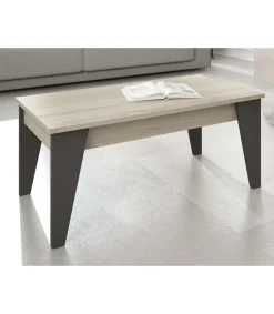 Mesa de centro elevable Ugijar en ártico y grafito. 46 cm(alto)100 cm(ancho)50 cm(largo)