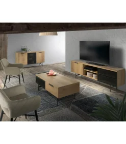 Mesa de centro Elia acabado roble, 110 cm (largo) x 60 cm (ancho) x 43 cm (alto)
