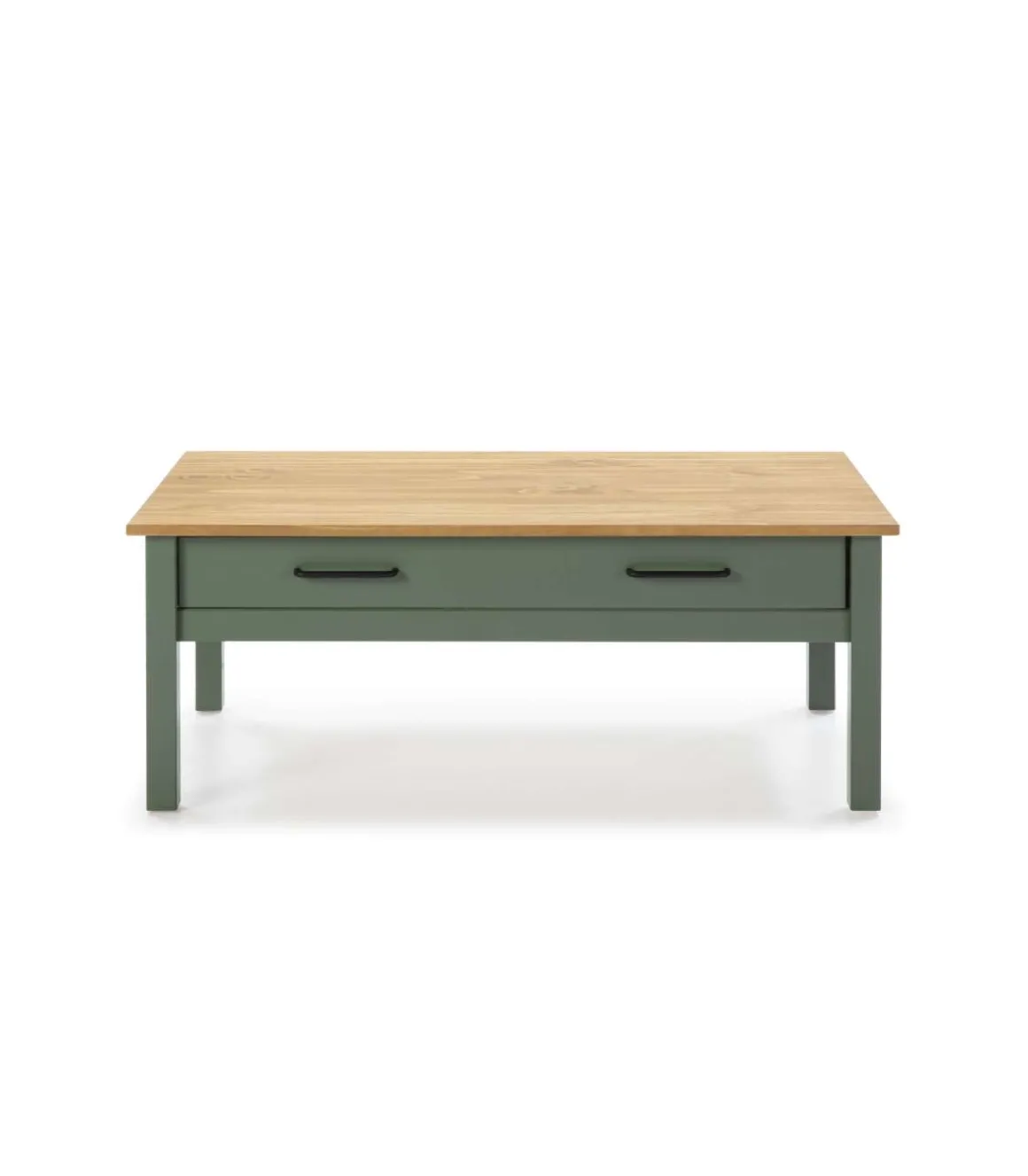 Mesa de centro Mariana acabado verde, 40 cm(alto) 100 cm(ancho) 55 cm(largo)