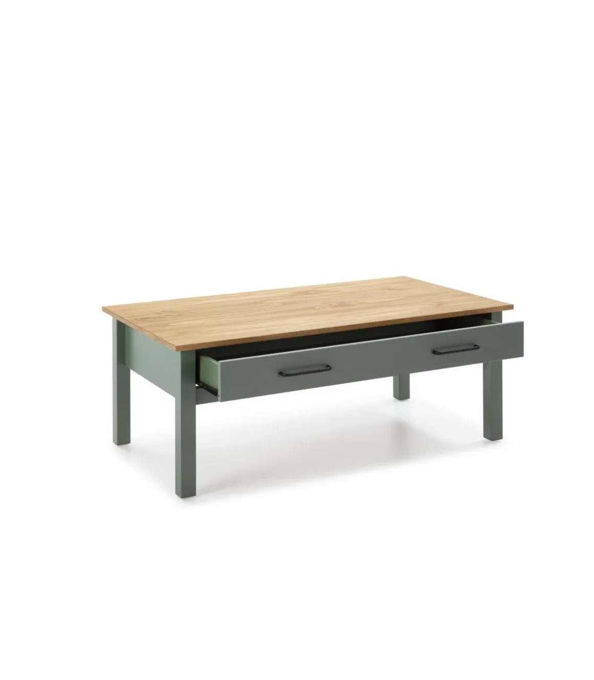 Mesa de centro Mariana acabado verde, 40 cm(alto) 100 cm(ancho) 55 cm(largo)