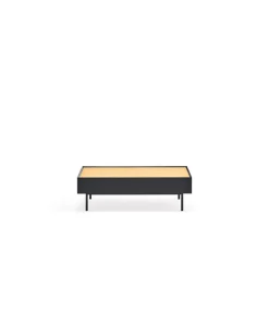 Mesa de centro para comedor modelo Arista 2 cajones acabado negro, 60cm(ancho) 34cm(alto) 110cm (largo)