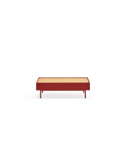 Mesa de centro para comedor modelo Arista 2 cajones acabado burdeos, 60cm(ancho) 34cm(alto) 110cm (largo)