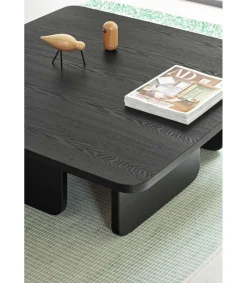 Mesa de centro para comedor modelo Arq acabado negro, 100cm(ancho) 35cm(alto) 100cm(largo)
