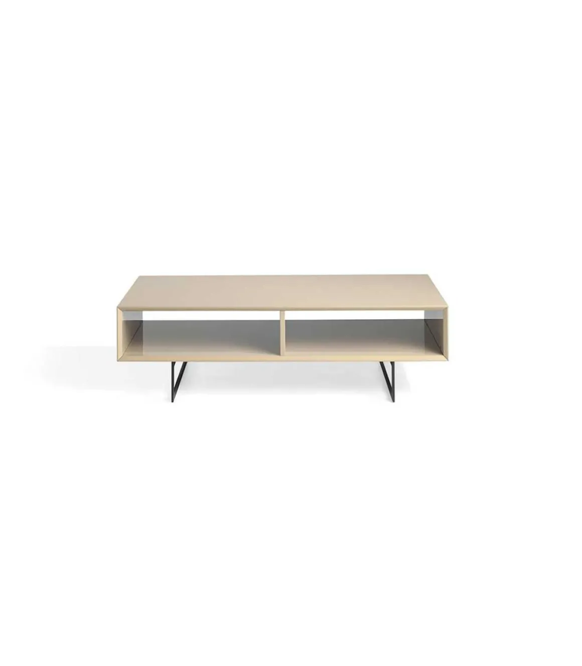 Mesa de centro rectangular en moka alto brillo Mara, 120 x 60 x 35 cm (alto x ancho x alto)