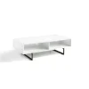 Mesa de centro rectangular en blanco alto brillo Yasmín, 120 x 60 x 35 cm (largo x ancho x alto)