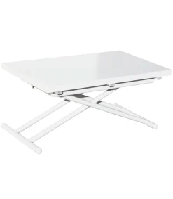 Mesa de Centro Up-Down, elevable extensible acabado blanco, 50-100 cm(ancho)100 cm(largo)