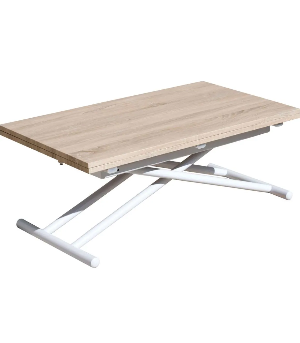 Mesa de Centro Up-Down, elevable extensible acabado roble, 50-100 cm(ancho)100 cm(largo)