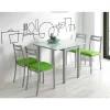 Mesa de cocina extensible Laia acabado cristal blanco, 95cm (largo) x 55/95cm ancho x 76cm (alto)