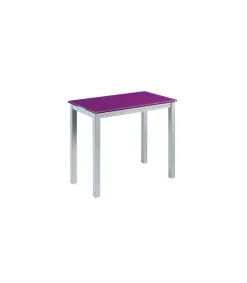 Mesa de cocina extensible Laia acabado cristal morado, 95cm (largo) x 55/95cm ancho x 76cm (alto)