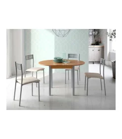 Mesa de cocina extensible tipo libro Fátima acabado roble 90/120 x 90 x 75.5 cm (largo x acho x alto)