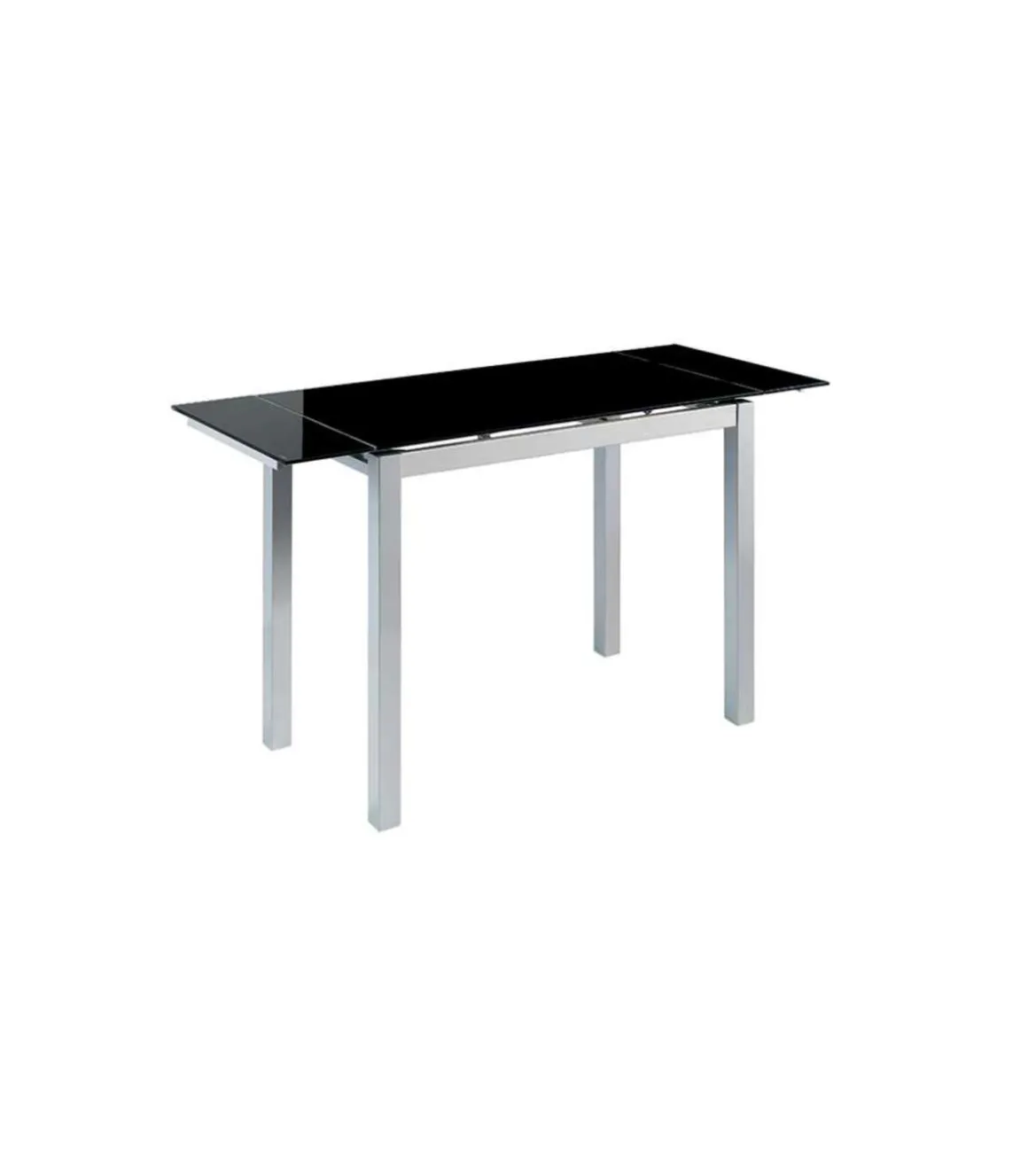 Mesa de cocina extensible Triana acabado negro, 100/140cm (largo) x 60cm (ancho) x 76cm (fondo)