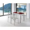 Mesa de cocina extensible Triana acabado rojo, 100/140cm (largo) x 60cm (ancho) x 76cm (fondo)