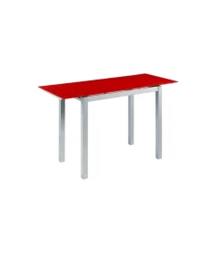 Mesa de cocina extensible Triana acabado rojo, 100/140cm (largo) x 60cm (ancho) x 76cm (fondo)