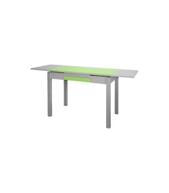 Mesa de cocina extensible Victoria acabado verde, 100/160 X 60 X 76 cm (largo x ancho x alto)