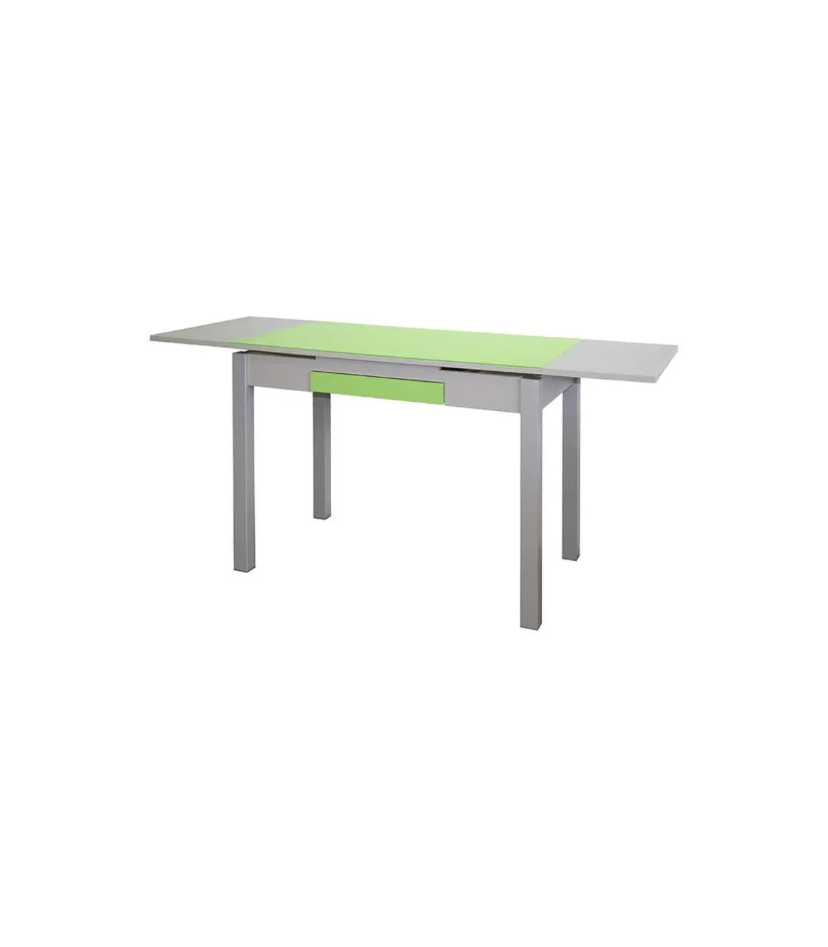 Mesa de cocina extensible Victoria acabado verde, 100/160 X 60 X 76 cm (largo x ancho x alto)