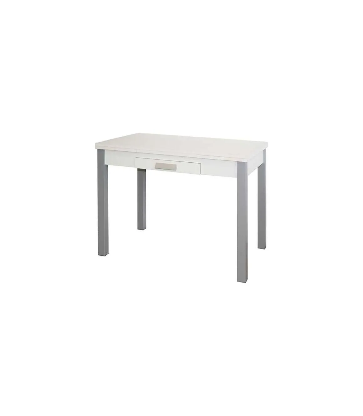 Mesa de cocina Isabella extensible acabado blanco, 100/160 x 60 x 76 cm (largo x ancho x alto)