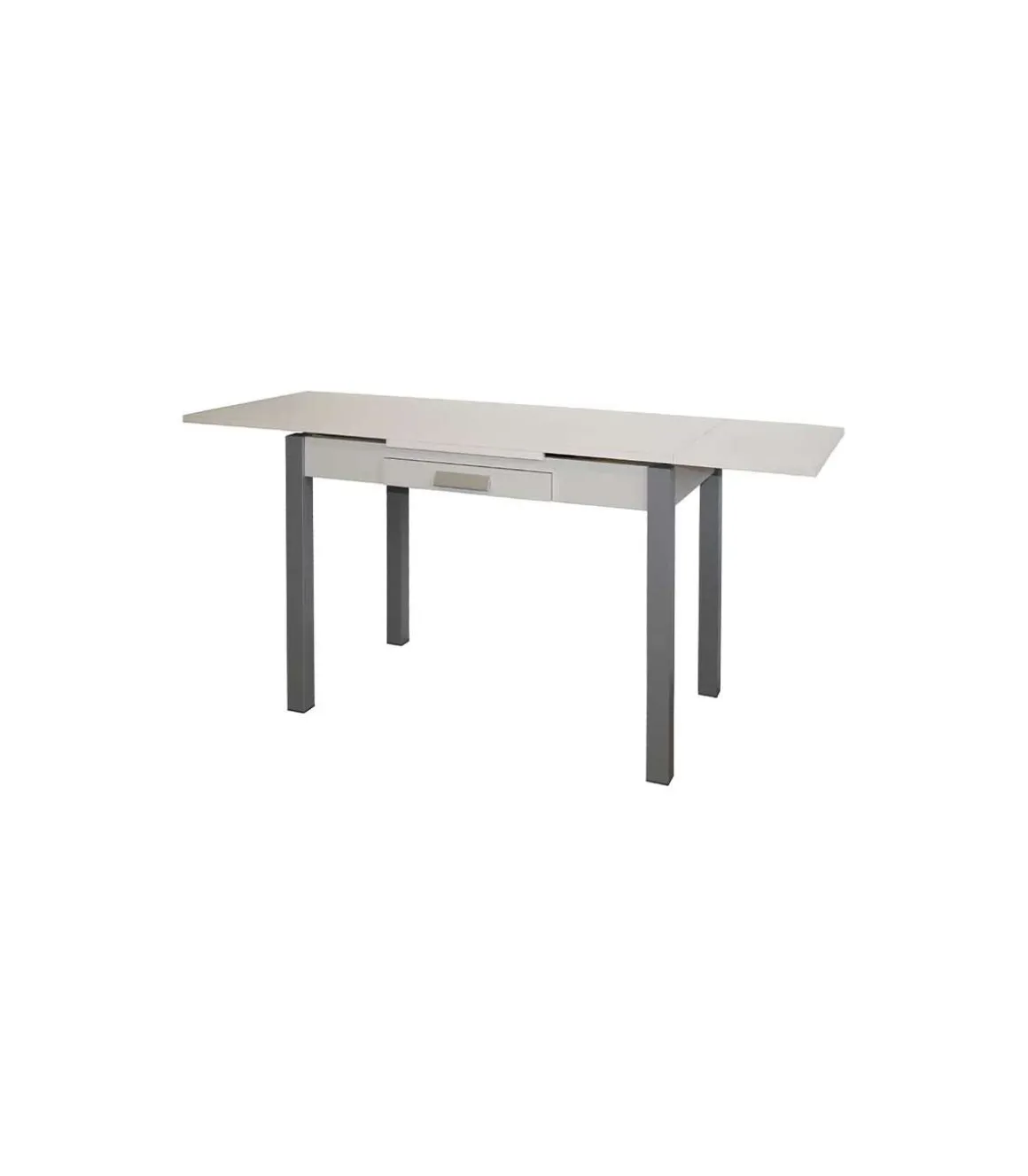 Mesa de cocina Isabella extensible acabado blanco, 100/160 x 60 x 76 cm (largo x ancho x alto)