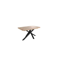 Mesa de comedor extensible Xena acabado roble nordish/negro, 76cm(alto) 140-180-220cm(ancho) 90cm(fondoo)