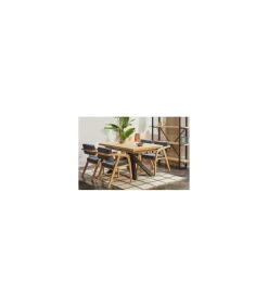Mesa de comedor extensible Xena acabado roble nordish/negro, 76cm(alto) 140-180-220cm(ancho) 90cm(fondoo)