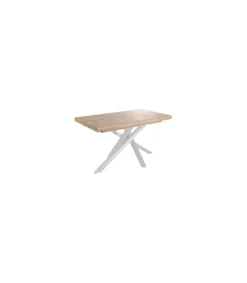 Mesa de comedor extensible Xena acabado roble nordish/blanco, 76cm(alto) 160-200-240cm(ancho) 90cm(fondoo)