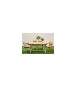 Mesa de comedor fija Loft Outdoor Roble nordish/ blanco, 160cm(ancho) 100cm(fondo) 76cm(alto).